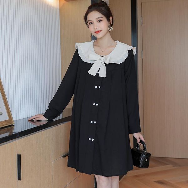maternity dresses 8102# clothes spring autumn long sleeve bow collar loose stylish dress for pregnant women mom, White
maternity dresses 8102# clothes spring autumn long sleeve bow collar loose stylish dress for pregnant women mom, White
