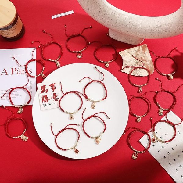charm bracelets chinese style lucky year of life good luck hand rope hand-woven cute bracelet for women red jewelry, Golden;silver
charm bracelets chinese style lucky year of life good luck hand rope hand-woven cute bracelet for women red jewelry, Golden;silver