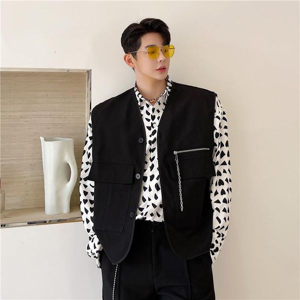 men's vests personalized chain decoration korean fashion all kinds of solid color vest hairdresser youth loose sleeveless jacket tide, Black;white
men's vests personalized chain decoration korean fashion all kinds of solid color vest hairdresser youth loose sleeveless jacket tide, Black;white