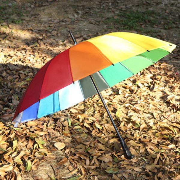 rainbow umbrella rain women and men non-automatic long-handle umbrellas guarda chuva gift black coating paragus promotion
rainbow umbrella rain women and men non-automatic long-handle umbrellas guarda chuva gift black coating paragus promotion