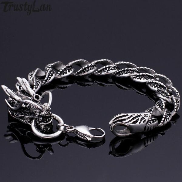 link, chain gothic biker dragon bracelets for men 316l stainless steel link mens bracelet male punk rock armbanden jewelry accessories, Black
link, chain gothic biker dragon bracelets for men 316l stainless steel link mens bracelet male punk rock armbanden jewelry accessories, Black