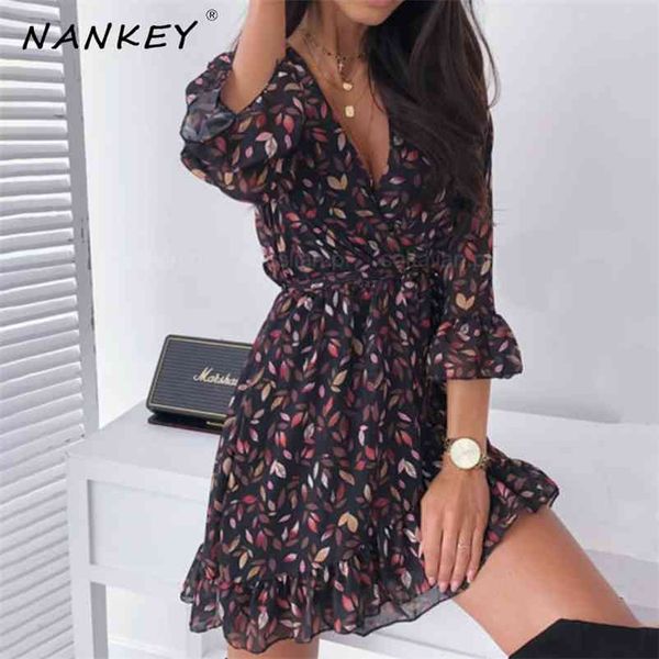 nankey leaf print 3/4 sleeve summer dress for women casual leopard v neck mini dress sashes club dress female party vestidos 210331, Black;gray
nankey leaf print 3/4 sleeve summer dress for women casual leopard v neck mini dress sashes club dress female party vestidos 210331, Black;gray