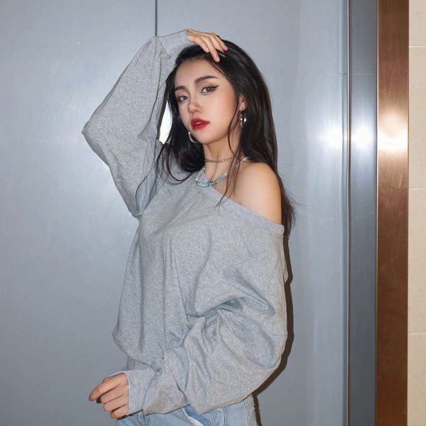 women's sweaters amyway basic versatile slant shoulder exposed clavicle sweater casual sports style zipper design waist long sleeve ibt, White;black
women's sweaters amyway basic versatile slant shoulder exposed clavicle sweater casual sports style zipper design waist long sleeve ibt, White;black