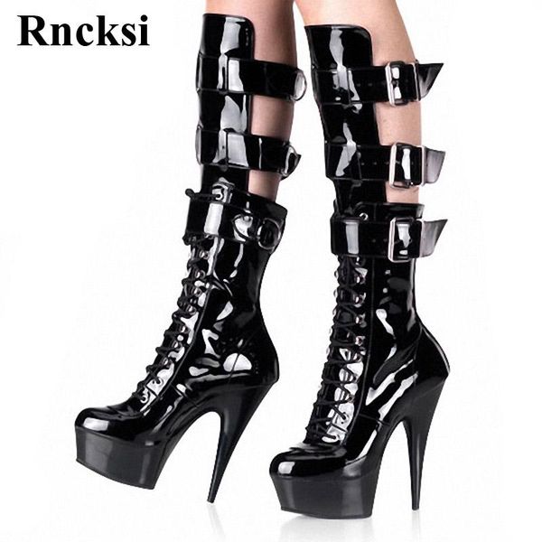 boots rncksi women buckle straps round toe party quee high heels shoes dance 17cm knee, Black
boots rncksi women buckle straps round toe party quee high heels shoes dance 17cm knee, Black