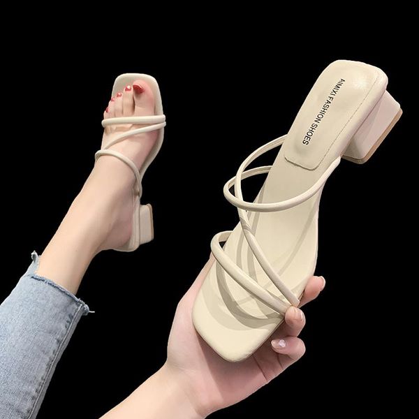 square heel slippers casual high-heeled shoes lady slipers women slides med block luxury soft 2021 pu rubber scandals rome basic, Black
square heel slippers casual high-heeled shoes lady slipers women slides med block luxury soft 2021 pu rubber scandals rome basic, Black