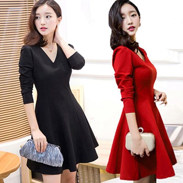 casual dresses women dress autumn 2021 v neck slimming gown a-line red black vintage long sleeve bottom elegant mini, Black;gray
casual dresses women dress autumn 2021 v neck slimming gown a-line red black vintage long sleeve bottom elegant mini, Black;gray