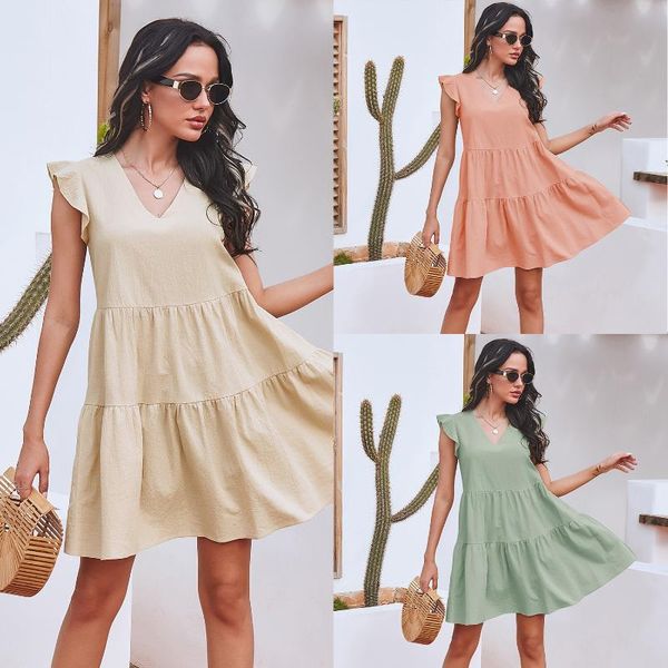 women's swimwear summer style solid color splicing v-neck short sleeve dress holiday party cool outdoor beach travel, White;black
women's swimwear summer style solid color splicing v-neck short sleeve dress holiday party cool outdoor beach travel, White;black