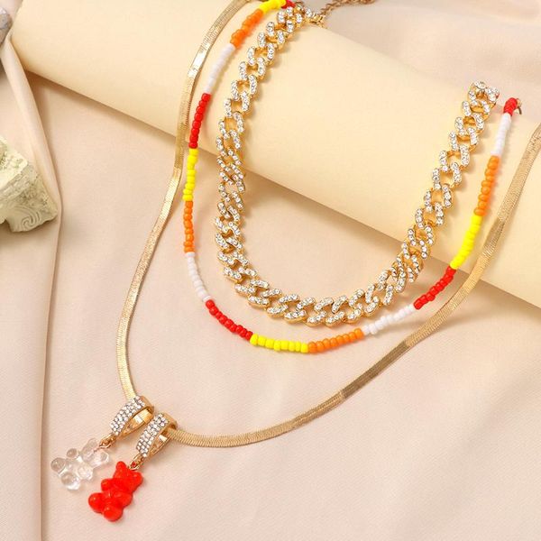 chains just feel multi-layer iced out crystal cuban chain necklace for women colorful beads gummy bear snake jewelry, Silver
chains just feel multi-layer iced out crystal cuban chain necklace for women colorful beads gummy bear snake jewelry, Silver