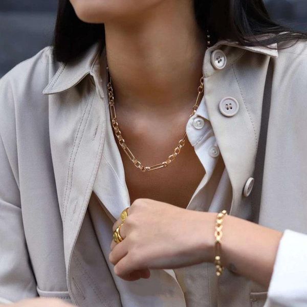 chains 18k gold plated chain necklace and bracelet jewelry set choker, Silver
chains 18k gold plated chain necklace and bracelet jewelry set choker, Silver