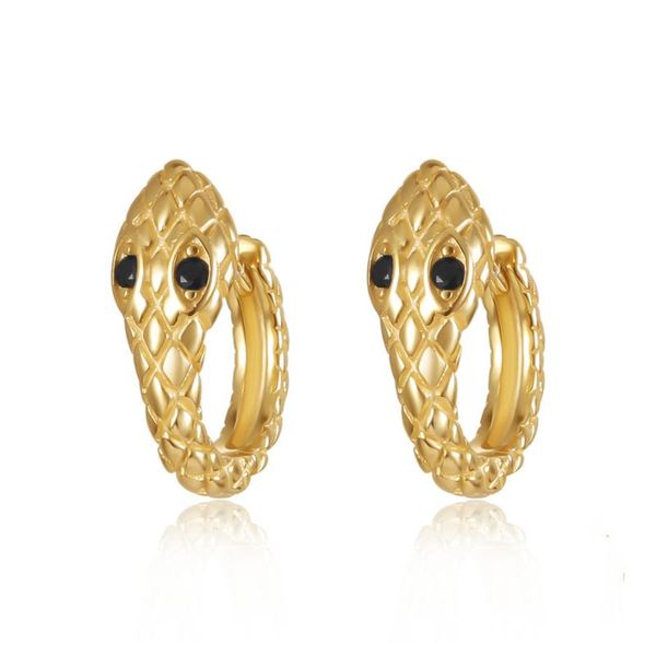 hoop & huggie gold small snake earrings for women black zircon punk design jewelry gifts wholesale, Golden;silver
hoop & huggie gold small snake earrings for women black zircon punk design jewelry gifts wholesale, Golden;silver