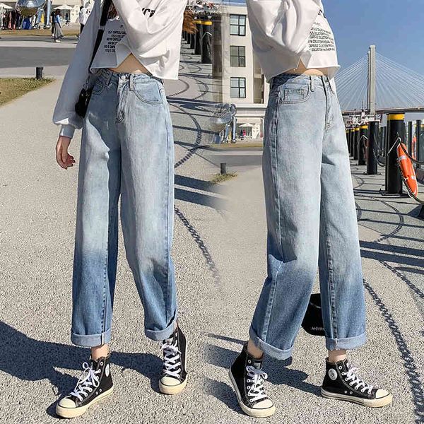 women's jeans large size 2021 gradient high waist slim straight pants fashion jeans, Blue
women's jeans large size 2021 gradient high waist slim straight pants fashion jeans, Blue