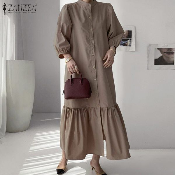 2021fashion women autumn sundress zanzea elegant puff sleeve ruffles hem dress casual buttons down loose vestido party dresses robe, Black;gray
2021fashion women autumn sundress zanzea elegant puff sleeve ruffles hem dress casual buttons down loose vestido party dresses robe, Black;gray