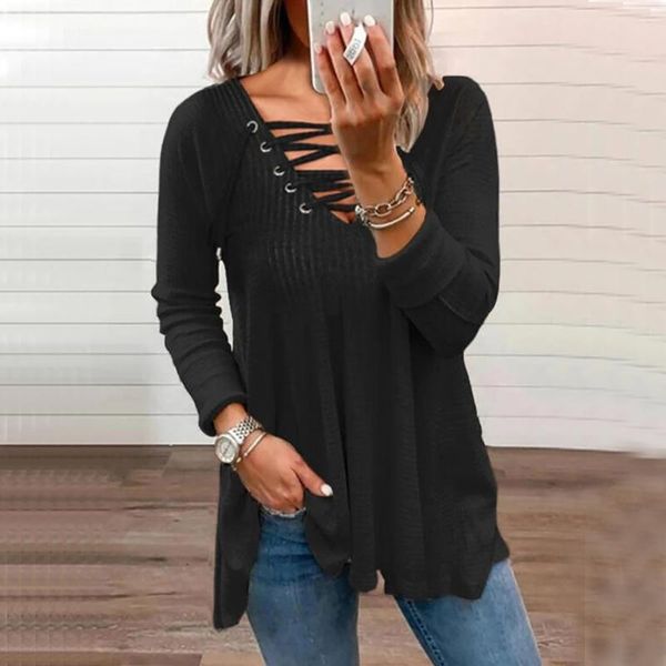 women's blouses & shirts t shirt solid color strap long sleeve v-neck clothes vintage casual loose t-shirts vetement femme 2021 blusas, White
women's blouses & shirts t shirt solid color strap long sleeve v-neck clothes vintage casual loose t-shirts vetement femme 2021 blusas, White