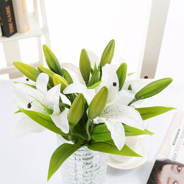 artificial flower single 3 heads home decor valentine's day wedding banquet lily decoration bouquet e4 decorative flowers & wreaths
artificial flower single 3 heads home decor valentine's day wedding banquet lily decoration bouquet e4 decorative flowers & wreaths