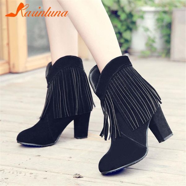 boots karin dropship vintage fringe round toe thick heels flock slip-on ankle autumn winter, Black
boots karin dropship vintage fringe round toe thick heels flock slip-on ankle autumn winter, Black