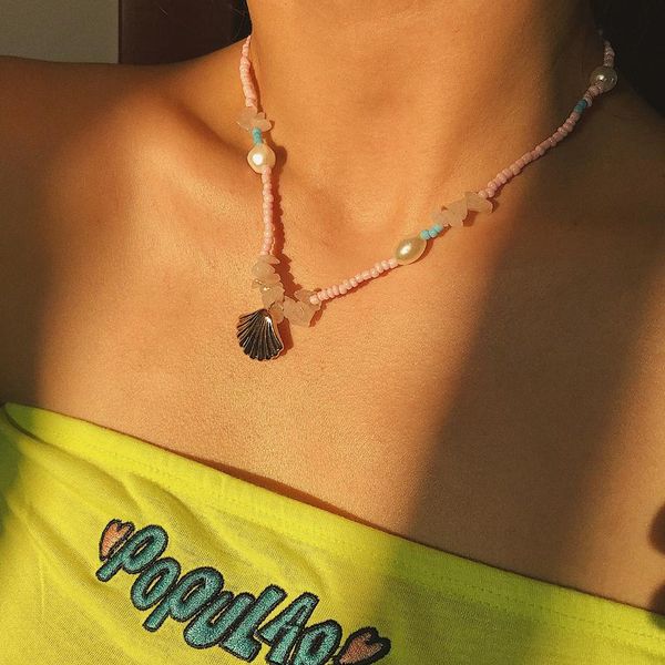 pendant necklaces handmade natural stones round pink beads shell pearl crystal choker necklace for women 2021 gift, Silver
pendant necklaces handmade natural stones round pink beads shell pearl crystal choker necklace for women 2021 gift, Silver