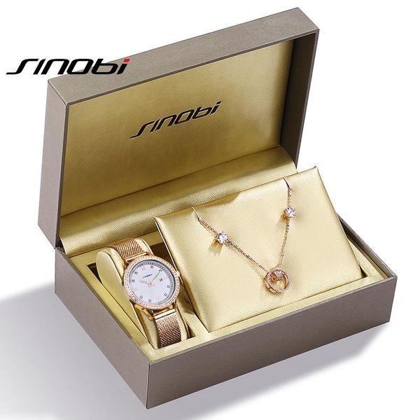 wristwatches sinobi luxury women gift watch set rose gold earrings necklace for lady japanese movement waterproof ladies, Slivery;brown
wristwatches sinobi luxury women gift watch set rose gold earrings necklace for lady japanese movement waterproof ladies, Slivery;brown