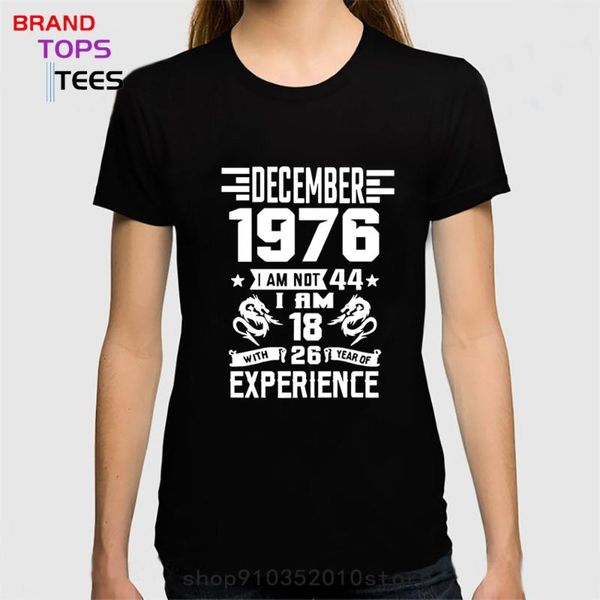 women's t-shirt casual fashion round collar in december 1976 year short sleeve breathable for women, White
women's t-shirt casual fashion round collar in december 1976 year short sleeve breathable for women, White