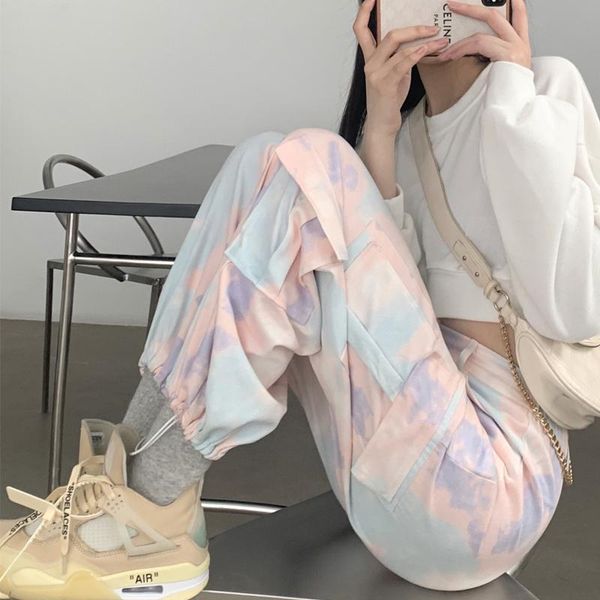 women's pants & capris korean autumn harajuku casual cargo high waist pocket overalls tie feet loose trousers dye straight harem, Black;white
women's pants & capris korean autumn harajuku casual cargo high waist pocket overalls tie feet loose trousers dye straight harem, Black;white