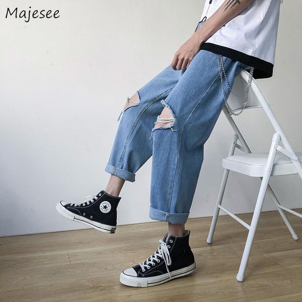 men jeans summer male trousers ripped holes solid korean trendy streetwear casual preppy all-match comfortable ulzzang 3xl loose men's, Blue
men jeans summer male trousers ripped holes solid korean trendy streetwear casual preppy all-match comfortable ulzzang 3xl loose men's, Blue