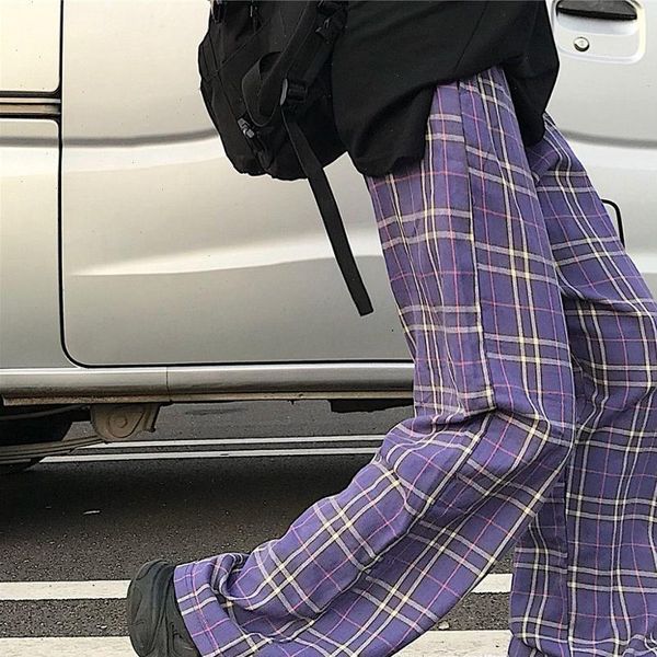 harajuku women capris vintage purple plaid pants korean casual pockets jogger elastic waist long trousers female pantalones mujer, Black;white
harajuku women capris vintage purple plaid pants korean casual pockets jogger elastic waist long trousers female pantalones mujer, Black;white