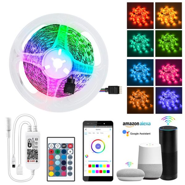 strips 5m wifi led rgb strip light smd 12v diode tape 24key remote controller for home room decor work with google assistant alexa
strips 5m wifi led rgb strip light smd 12v diode tape 24key remote controller for home room decor work with google assistant alexa