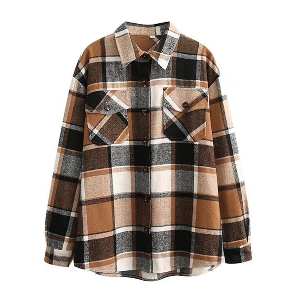 women's jackets sherouse fall winter women vintage checkered jacket long sleeves lapel collar single breasted front pockets woman warm, Black;brown
women's jackets sherouse fall winter women vintage checkered jacket long sleeves lapel collar single breasted front pockets woman warm, Black;brown