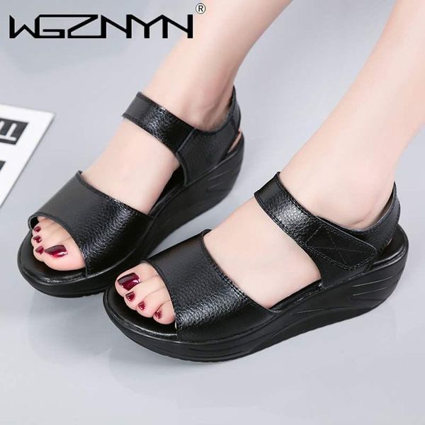 women sandals summer outdoor shoes woman wedges fashion hook & loop genuine leather comfortable casual platform female slides, Black
women sandals summer outdoor shoes woman wedges fashion hook & loop genuine leather comfortable casual platform female slides, Black