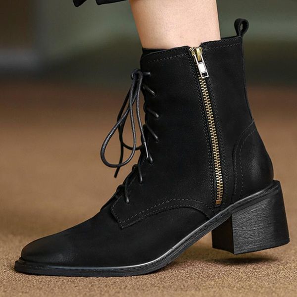 boots women's natural suede leather side zip lace-up autumn ankle low heel comfortable gradient color retro casual short shoes, Black
boots women's natural suede leather side zip lace-up autumn ankle low heel comfortable gradient color retro casual short shoes, Black