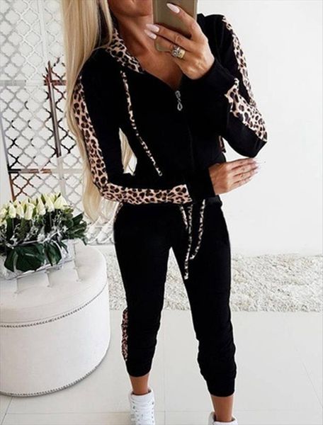 two piece set spring womens tracksuits leopard print hoodie sweatshirt crop pants tracksuit sport suit, Gray
two piece set spring womens tracksuits leopard print hoodie sweatshirt crop pants tracksuit sport suit, Gray