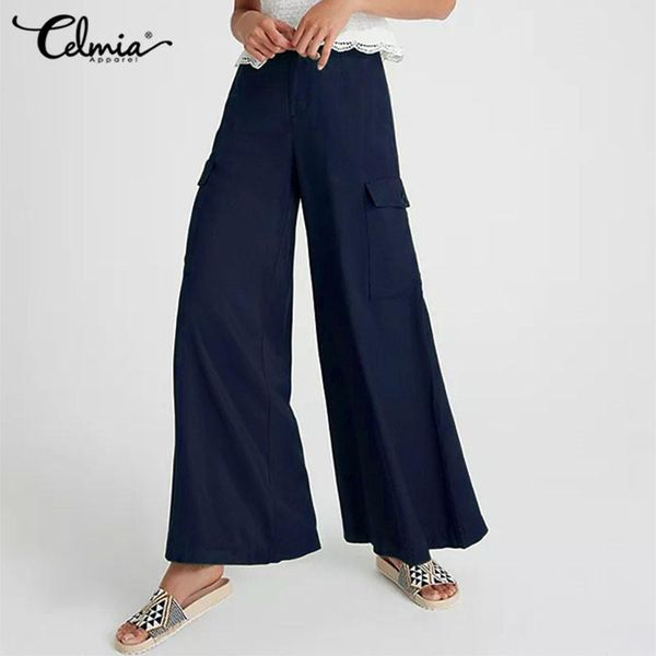 women's safari style pant cargo pants celmia 2021 autumn fashion plus size pockets trousers loose casual solid long pantalones & capris, Black;white
women's safari style pant cargo pants celmia 2021 autumn fashion plus size pockets trousers loose casual solid long pantalones & capris, Black;white