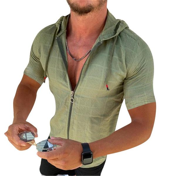 men's casual shirts fashion men street tight summer european and american fitness running sports v-neck zipper hooded striped shirt s-3, White;black
men's casual shirts fashion men street tight summer european and american fitness running sports v-neck zipper hooded striped shirt s-3, White;black