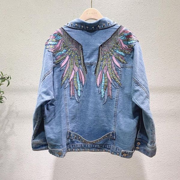 women's jackets rivet punk coats women casual embroidered denim jacket 2021 sprint short coat for long sleeve, Black;brown
women's jackets rivet punk coats women casual embroidered denim jacket 2021 sprint short coat for long sleeve, Black;brown