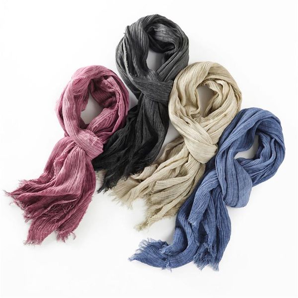 scarves warm autumn/winter cotton men's wrinkled women's scarf design in solid colors black, blue, khaqi, grey, wine, Blue;gray
scarves warm autumn/winter cotton men's wrinkled women's scarf design in solid colors black, blue, khaqi, grey, wine, Blue;gray