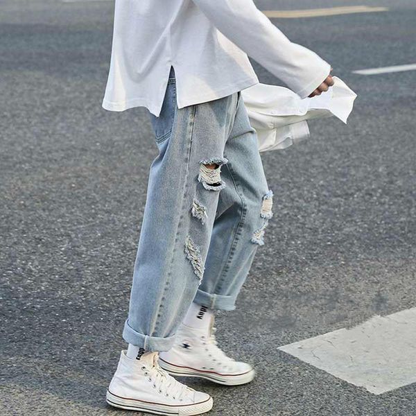 men's jeans men summer straight wide-leg thin hole ripped oversize 3xl loose leisure washed denim trousers all-match fashion korean, Blue
men's jeans men summer straight wide-leg thin hole ripped oversize 3xl loose leisure washed denim trousers all-match fashion korean, Blue
