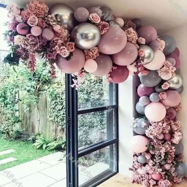 100pcs doubled baby pink gray balloon garland diy wedding decoration anniversary engagement decor chrome silver balloon arch
100pcs doubled baby pink gray balloon garland diy wedding decoration anniversary engagement decor chrome silver balloon arch