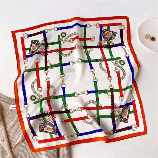 scarves small square towel womens chain decoration summer thin satin british retro korean type professional stewardess scarf no. 3, Blue;gray
scarves small square towel womens chain decoration summer thin satin british retro korean type professional stewardess scarf no. 3, Blue;gray