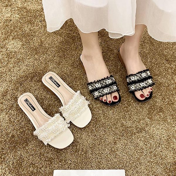 slippers fashion summer shoes women 2021 casual high heel open toe mules chunky beaded flip flops slides sandals, Black
slippers fashion summer shoes women 2021 casual high heel open toe mules chunky beaded flip flops slides sandals, Black