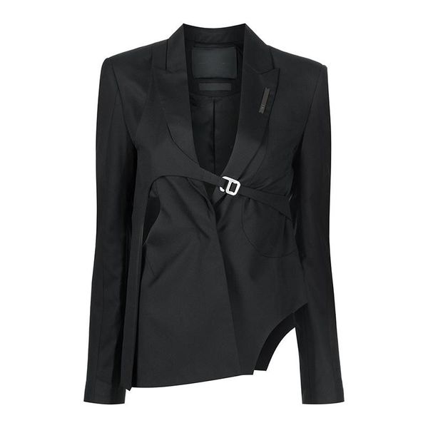 women's suits & blazers liscn jackets spring autum 2021 clothes casual black asymmetrical female blazer notched long sleeve korean fash, White;black
women's suits & blazers liscn jackets spring autum 2021 clothes casual black asymmetrical female blazer notched long sleeve korean fash, White;black