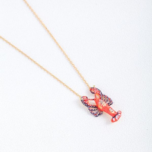 chains european and american personalized creative plated colored enamel glaze realistic image red lobster necklace, Silver
chains european and american personalized creative plated colored enamel glaze realistic image red lobster necklace, Silver