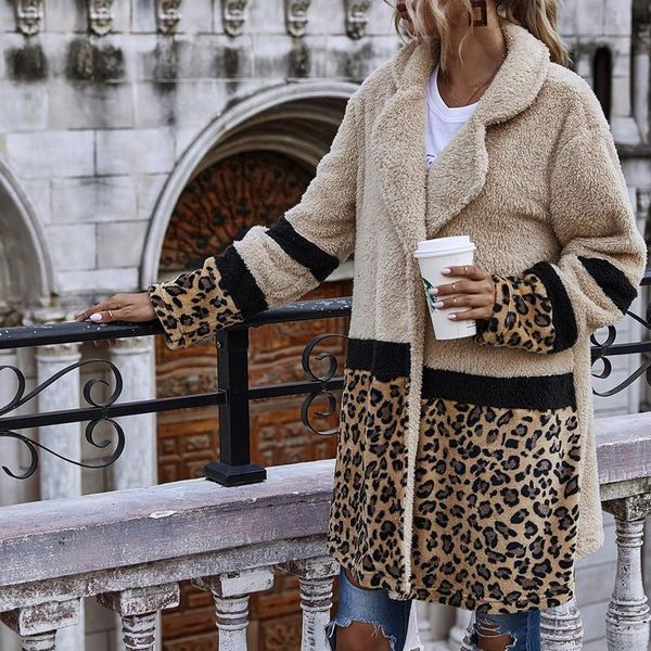 Women's Wool & Blends Fashion Autumn Winter Long Sleeve Blend Coat Women Warm Leopard Turn-down Collar Patchwork Jacket JWPP, Black
Women's Wool & Blends Fashion Autumn Winter Long Sleeve Blend Coat Women Warm Leopard Turn-down Collar Patchwork Jacket JWPP, Black
