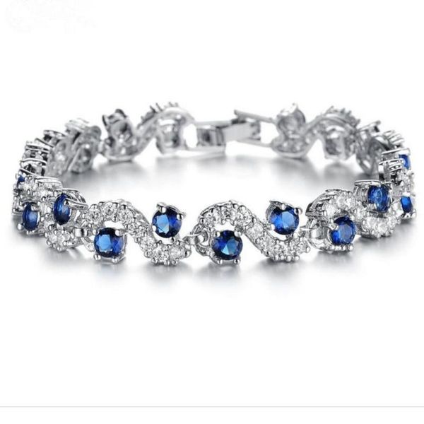women's bracelet white gold color bangles luxury party jewelry platinum plated blue green white cubic zirconia tennis bracelet, Black
women's bracelet white gold color bangles luxury party jewelry platinum plated blue green white cubic zirconia tennis bracelet, Black