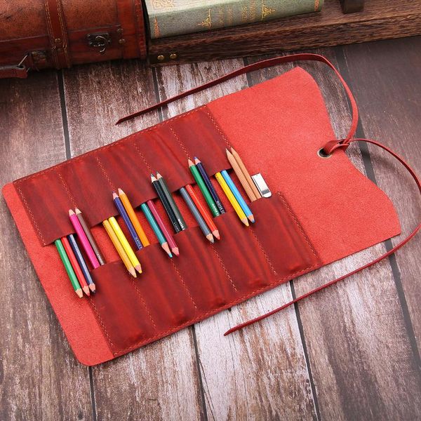 pencil bags handmade leather bag-genuine retro roll up pen curtain bag pouch wrap holder-stationery school supplies -tool organizer
pencil bags handmade leather bag-genuine retro roll up pen curtain bag pouch wrap holder-stationery school supplies -tool organizer