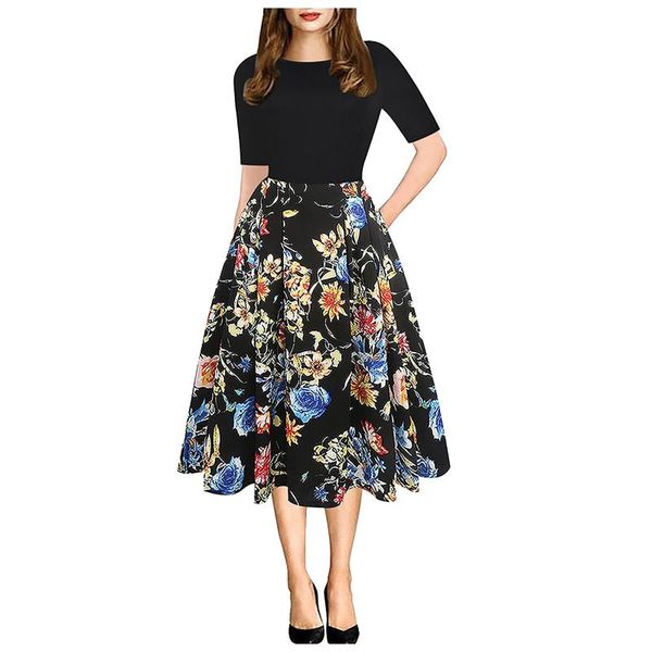 casual dresses summer dress women fashion fold princess short sleeve splicing print hem elegant women's party, Black;gray
casual dresses summer dress women fashion fold princess short sleeve splicing print hem elegant women's party, Black;gray