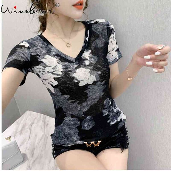 women's t-shirt summer korean clothes print girl fashion v-neck women short tees bottoming all match t14009a qoxs, White
women's t-shirt summer korean clothes print girl fashion v-neck women short tees bottoming all match t14009a qoxs, White