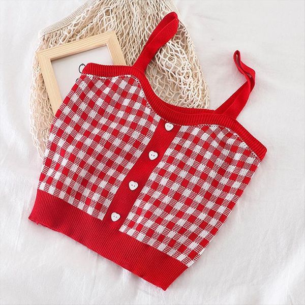 knitted shirts blue plaid women tank straps with buttons club womens clothing female ladies sleeveless crop top, White
knitted shirts blue plaid women tank straps with buttons club womens clothing female ladies sleeveless crop top, White