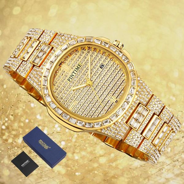 wristwatches pintime iced out mens watches diamond watch men quartz gold clock hip hop erkek kol saati relojes montre homme, Slivery;brown
wristwatches pintime iced out mens watches diamond watch men quartz gold clock hip hop erkek kol saati relojes montre homme, Slivery;brown