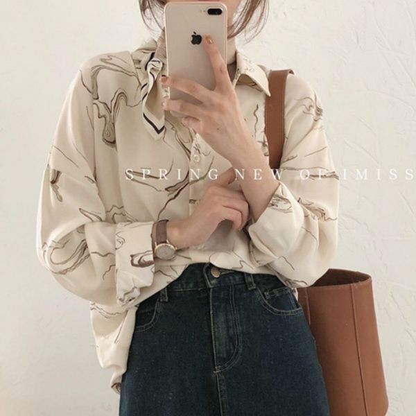 spring autumn fashion women print shirt chic checked blouse long sleeve female casual shirts loose chiffon blusas 210603, White
spring autumn fashion women print shirt chic checked blouse long sleeve female casual shirts loose chiffon blusas 210603, White