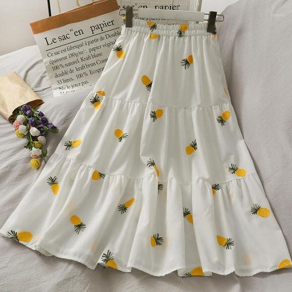 skirts 2021 summer women sweet pineapple print midi skirt vintage elastic waist casual office ladies elegant chic a-line, Black
skirts 2021 summer women sweet pineapple print midi skirt vintage elastic waist casual office ladies elegant chic a-line, Black