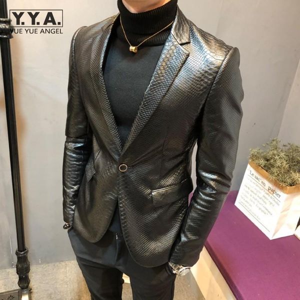 winter fleece pu leather jacket men 2021 autumn slim fit snake pattern elegant business blazer mens smart casual suit jackets men's sui, White;black
winter fleece pu leather jacket men 2021 autumn slim fit snake pattern elegant business blazer mens smart casual suit jackets men's sui, White;black